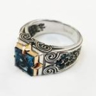 Перстень серебряный с лондон топазами КСЗ 095